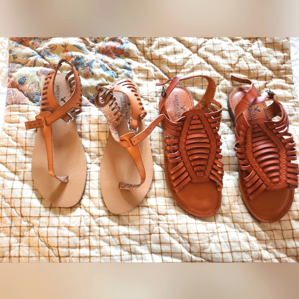 2 pairs of American Eagle Sandels Size 6